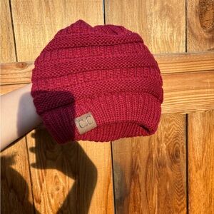 C.C Deep Red Knit Beanie